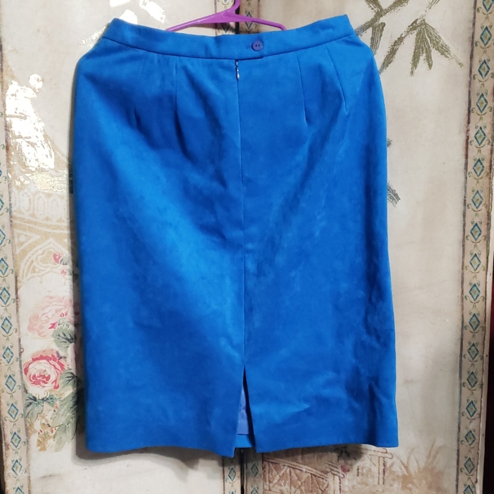 Womens Blue  Suede Skirt - Picture 2 of 5